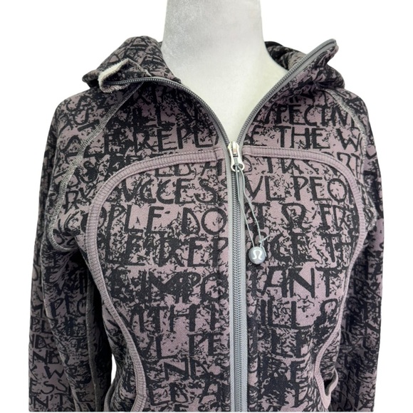 Lululemon Grey Manifesto Script Scuba Hoodie Size 6 - Picture 4 of 9